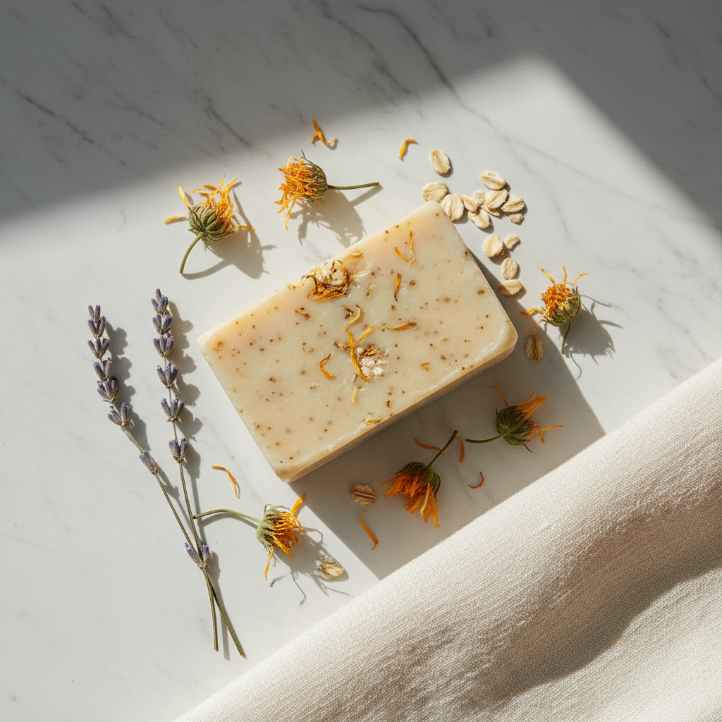Oatmeal Calendula Soap Lifestyle